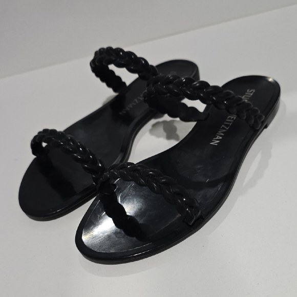 Stuart Weitzman Black Braided Sandals - Picture 1 of 4